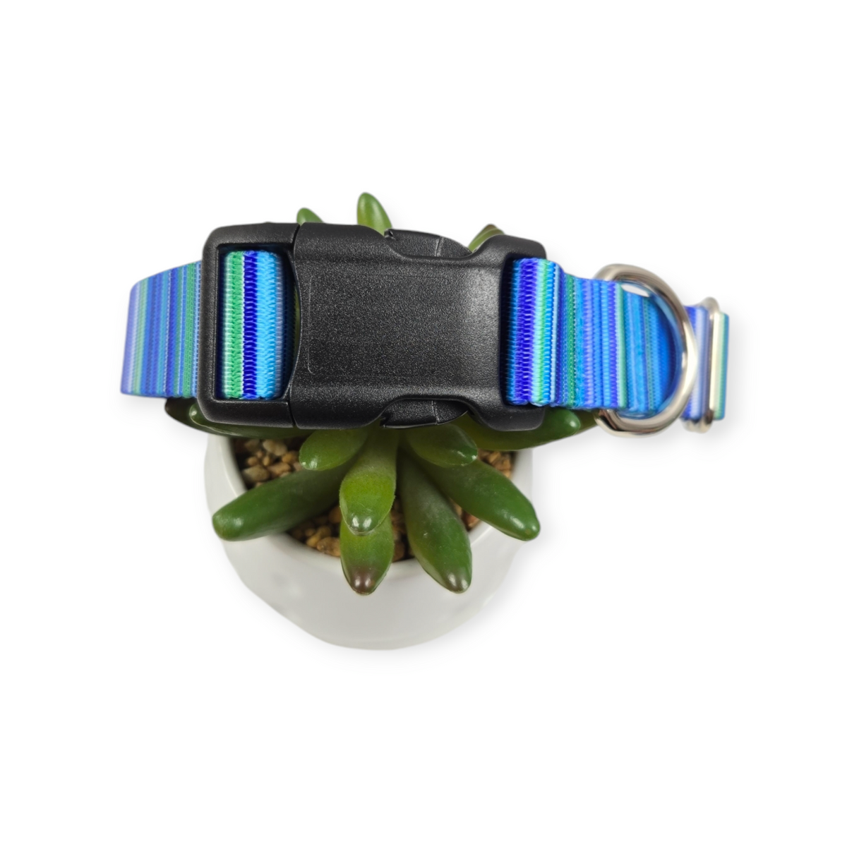 Blue Serape Dog Collar (Medium, 1" wide)