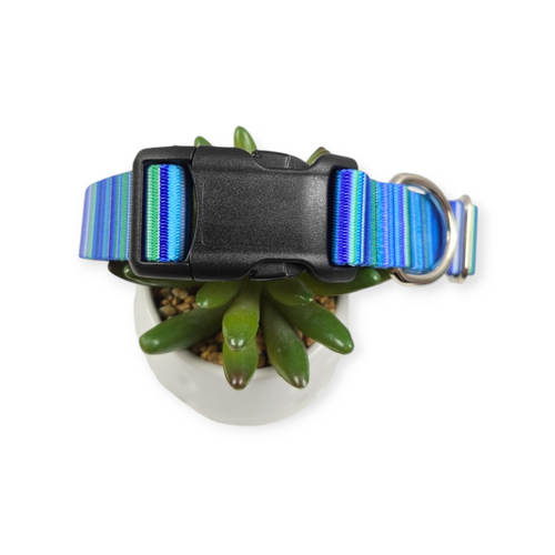 Blue Serape Dog Collar (Medium, 1" wide)