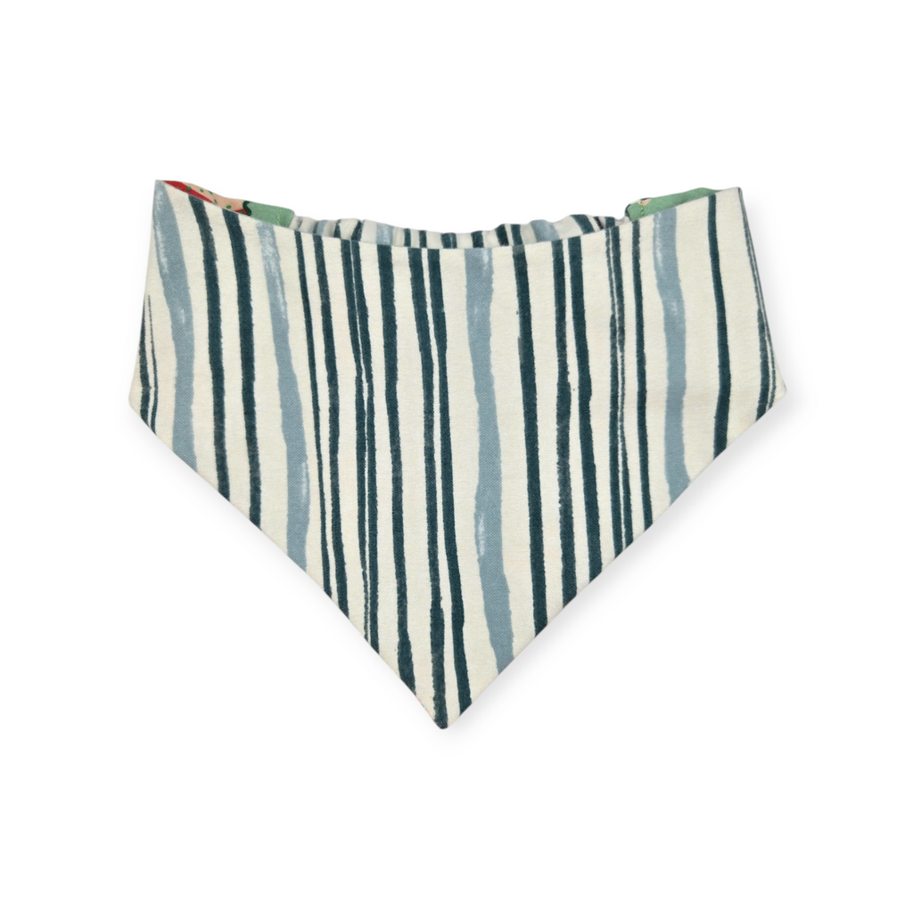 Snack Cake Trees/Green Stripes Reversible Slip-on Scrunchie Bandana (Medium/Large)