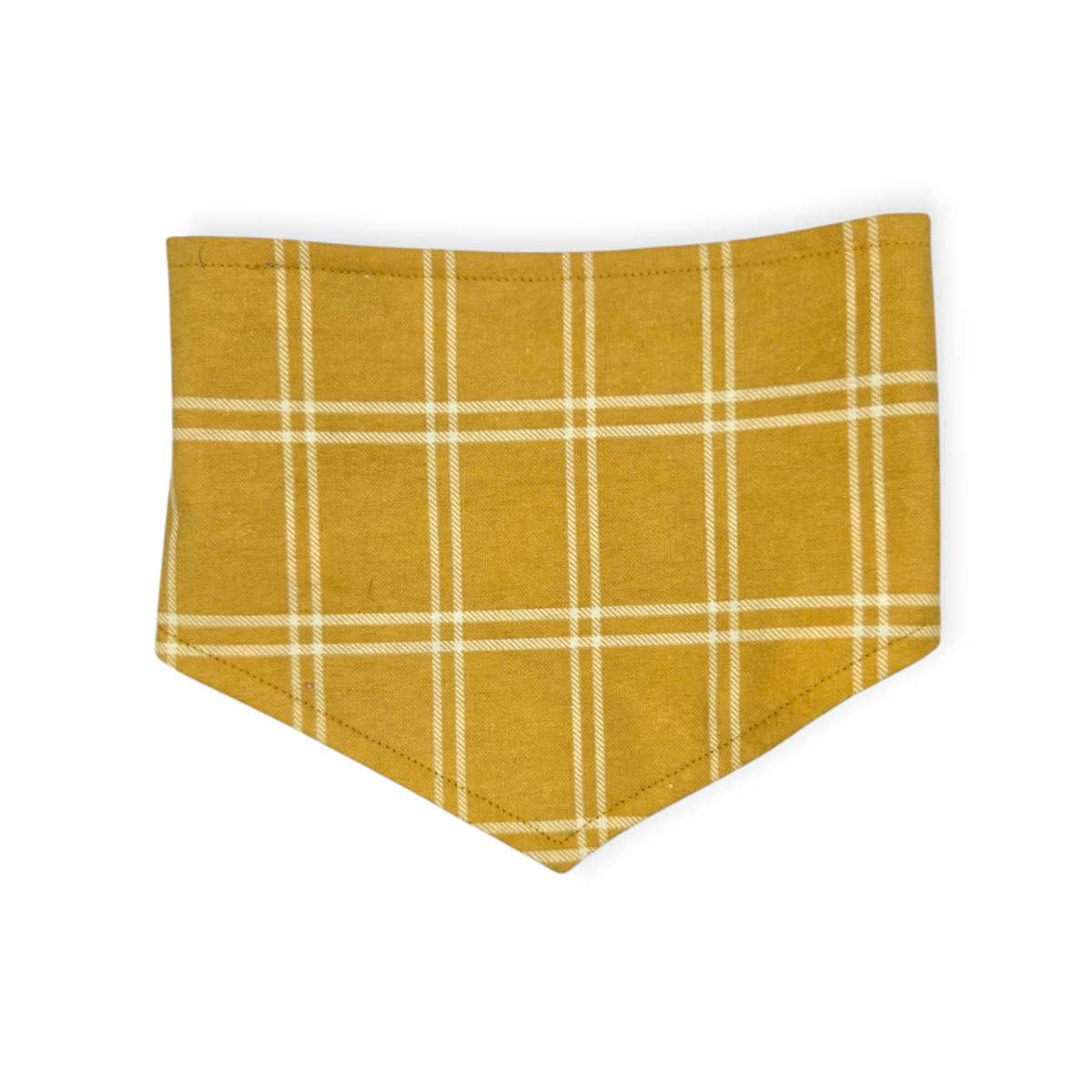 Brewery Buddy (Aqua)/Mustard Plaid Reversible Tie-on Bandana (Small)
