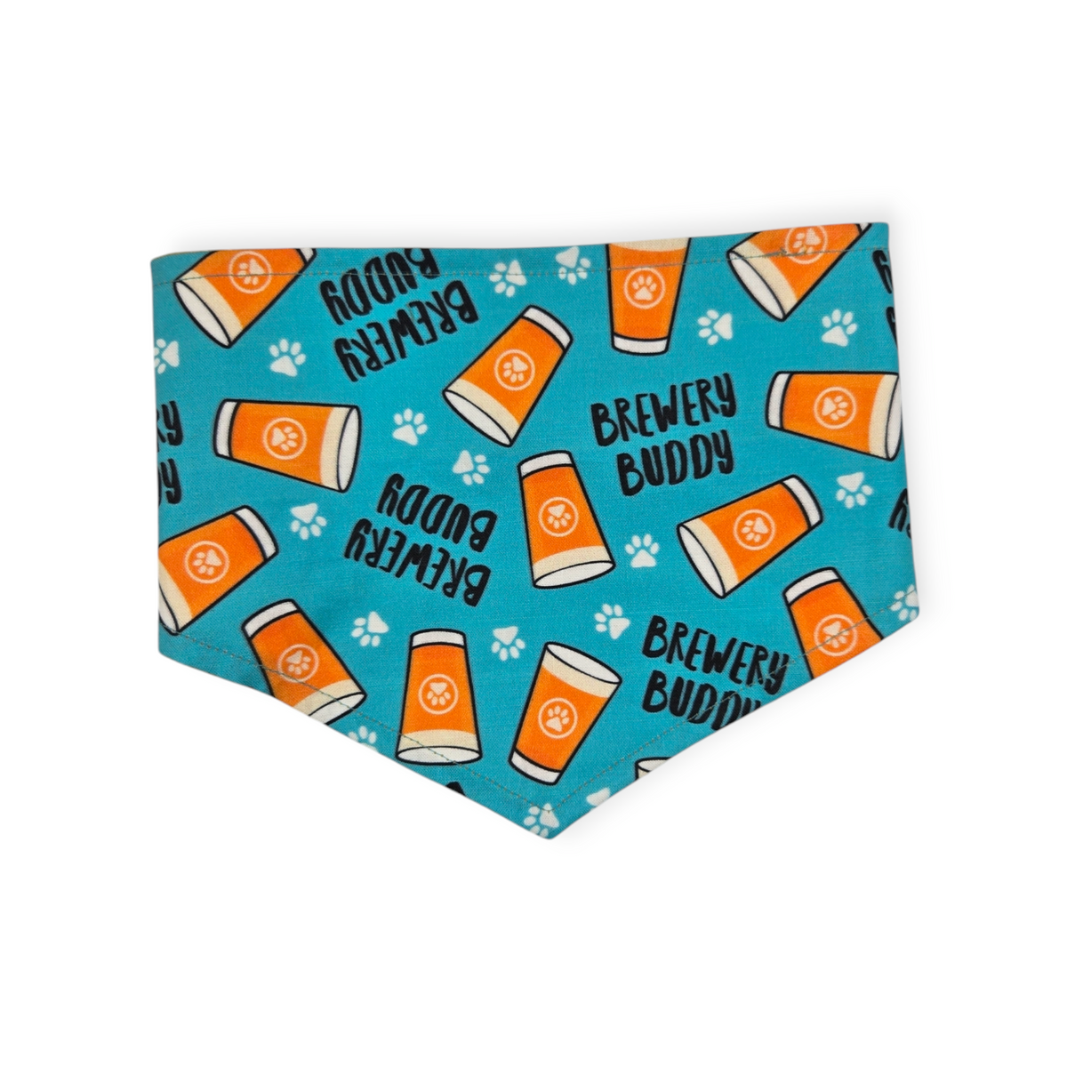 Brewery Buddy (Aqua)/Mustard Plaid Reversible Tie-on Bandana (Small)