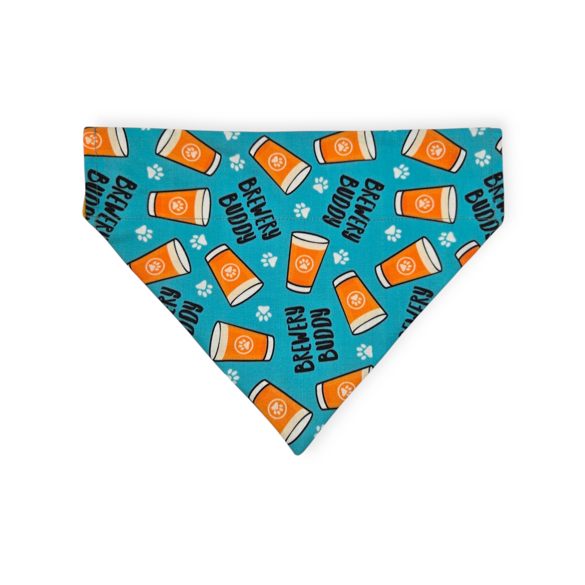 Brewery Buddy/Mustard Plaid Slide-on Pet Bandana (Medium)
