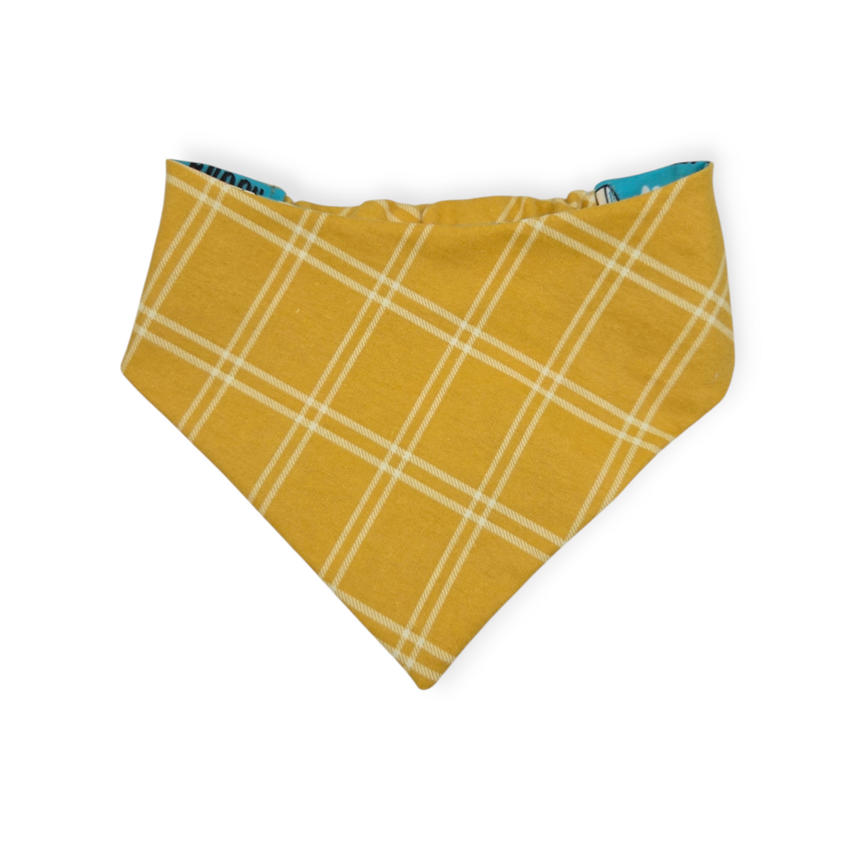 Brewery Buddy/Mustard Plaid Slip-on Scrunchie Bandana (Medium/Large)