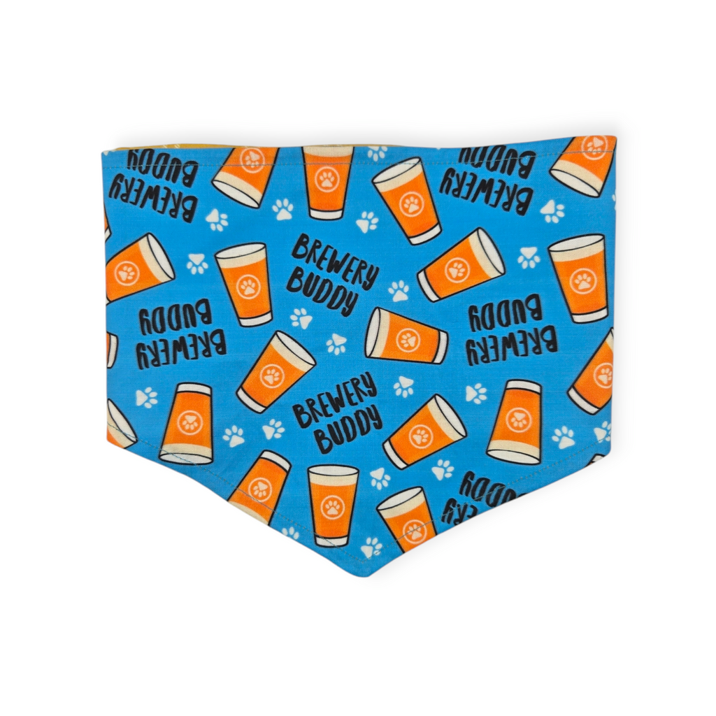 Brewery Buddy (Blue)/Mustard Plaid Tie-on Bandana (Medium)