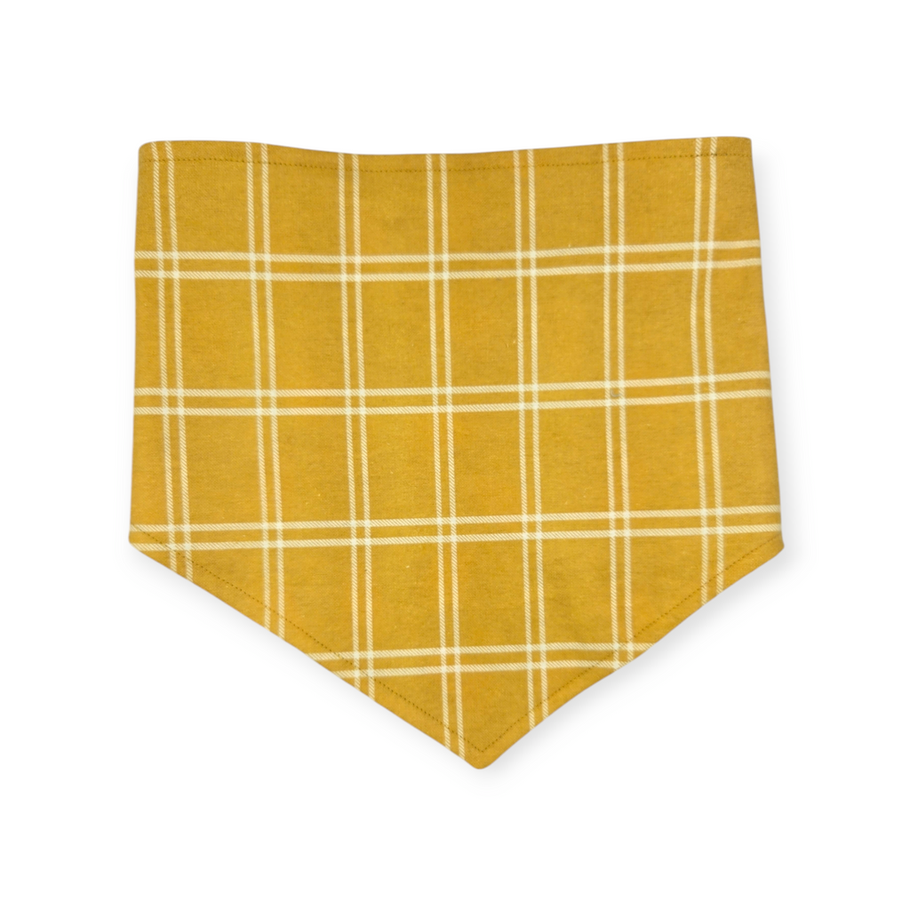 Brewery Buddy (Aqua)/Mustard Plaid Reversible Tie-on Bandana (Large)