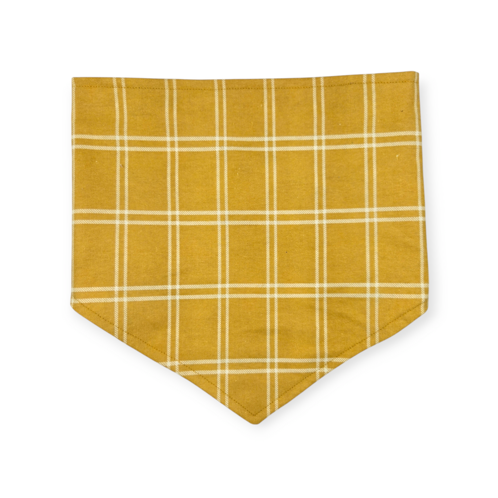 Brewery Buddy (Orchid)/Mustard Plaid Reversible Tie-on Bandana (Large)