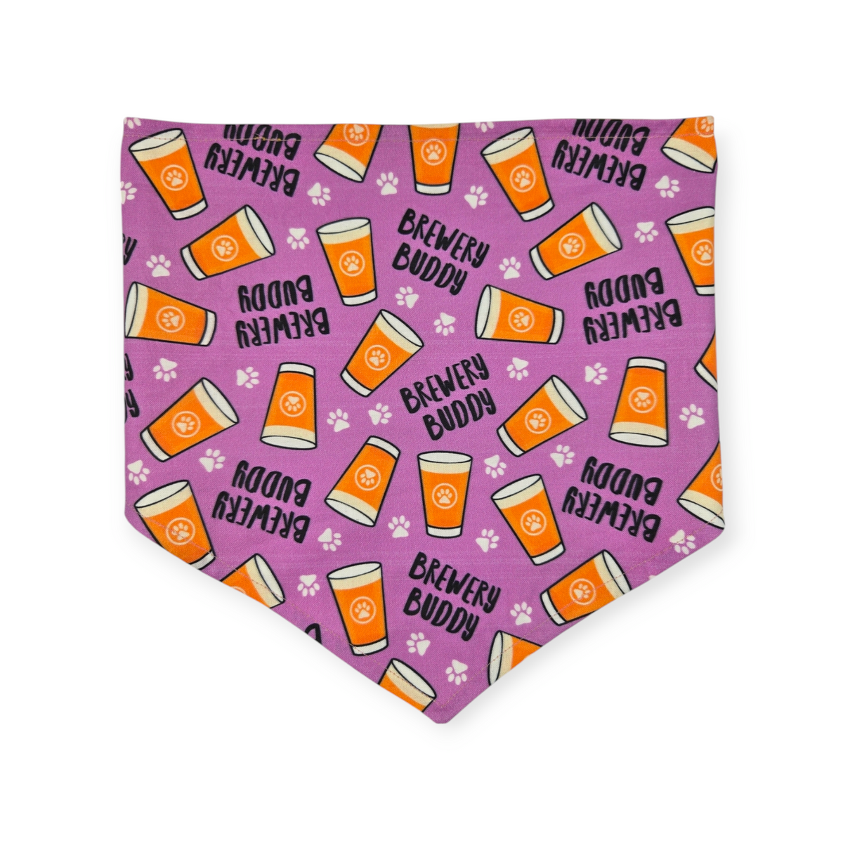 Brewery Buddy (Orchid)/Mustard Plaid Reversible Tie-on Bandana (Large)