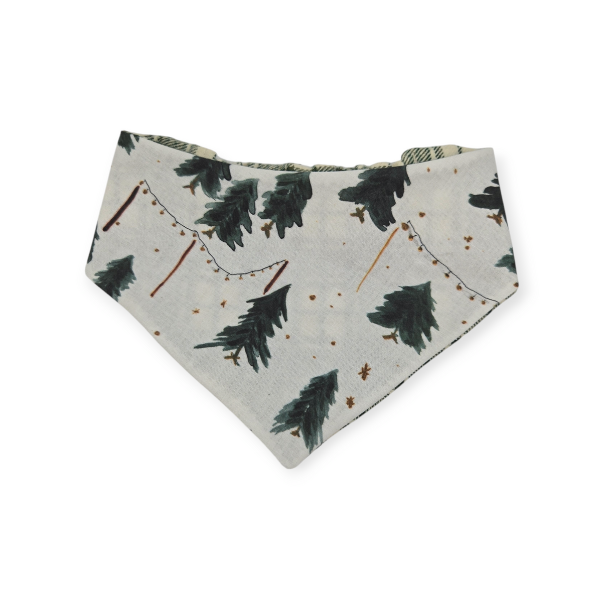 Christmas Tree Farm/Green Plaid Slip-on Scrunchie Bandana (Medium)