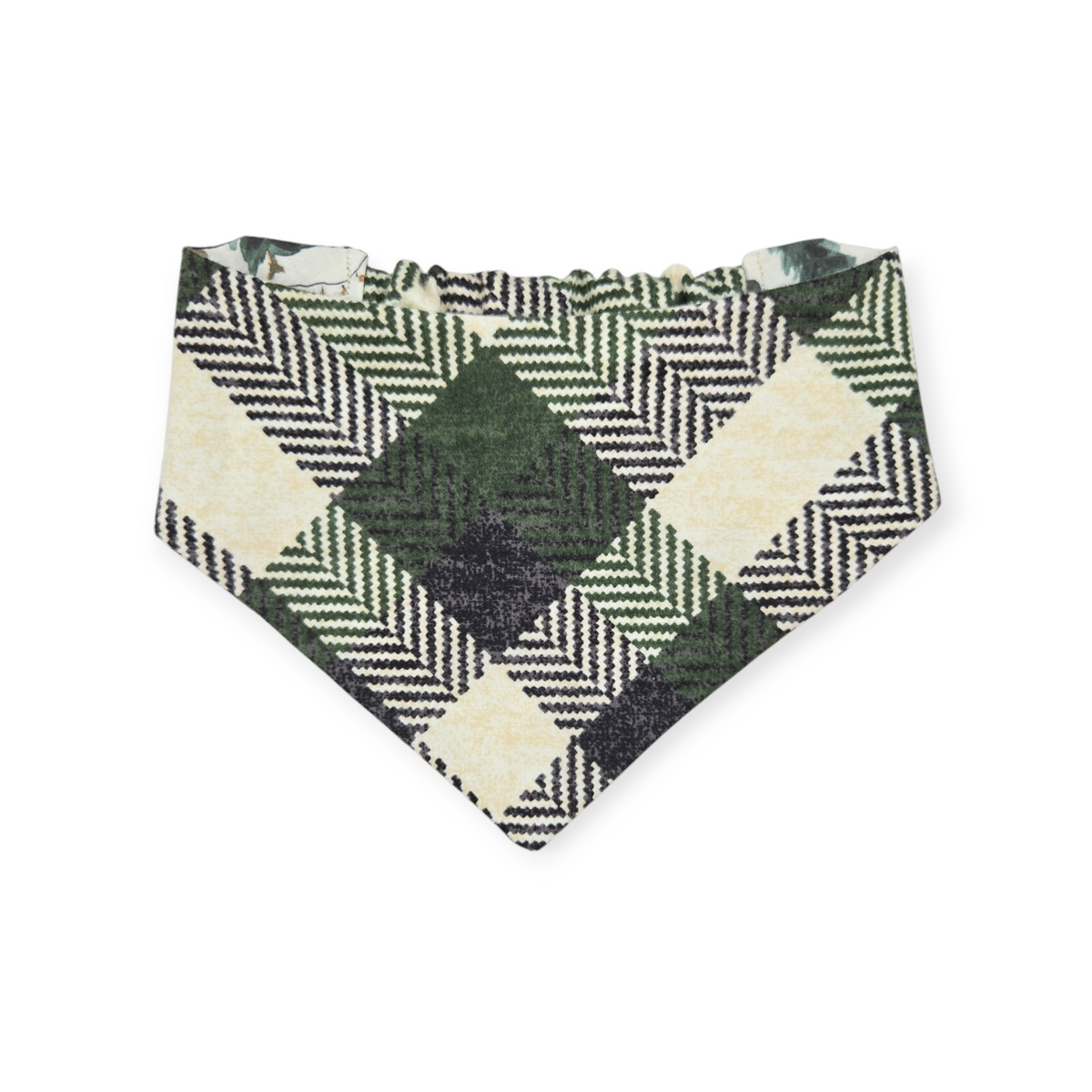 Christmas Tree Farm/Evergreen Plaid Slip-on Scrunchie Bandana (Medium)
