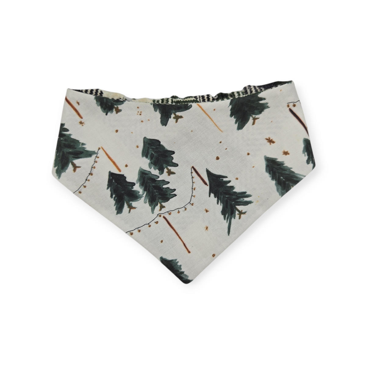 Christmas Tree Farm/Evergreen Plaid Slip-on Scrunchie Bandana (Small/Medium)