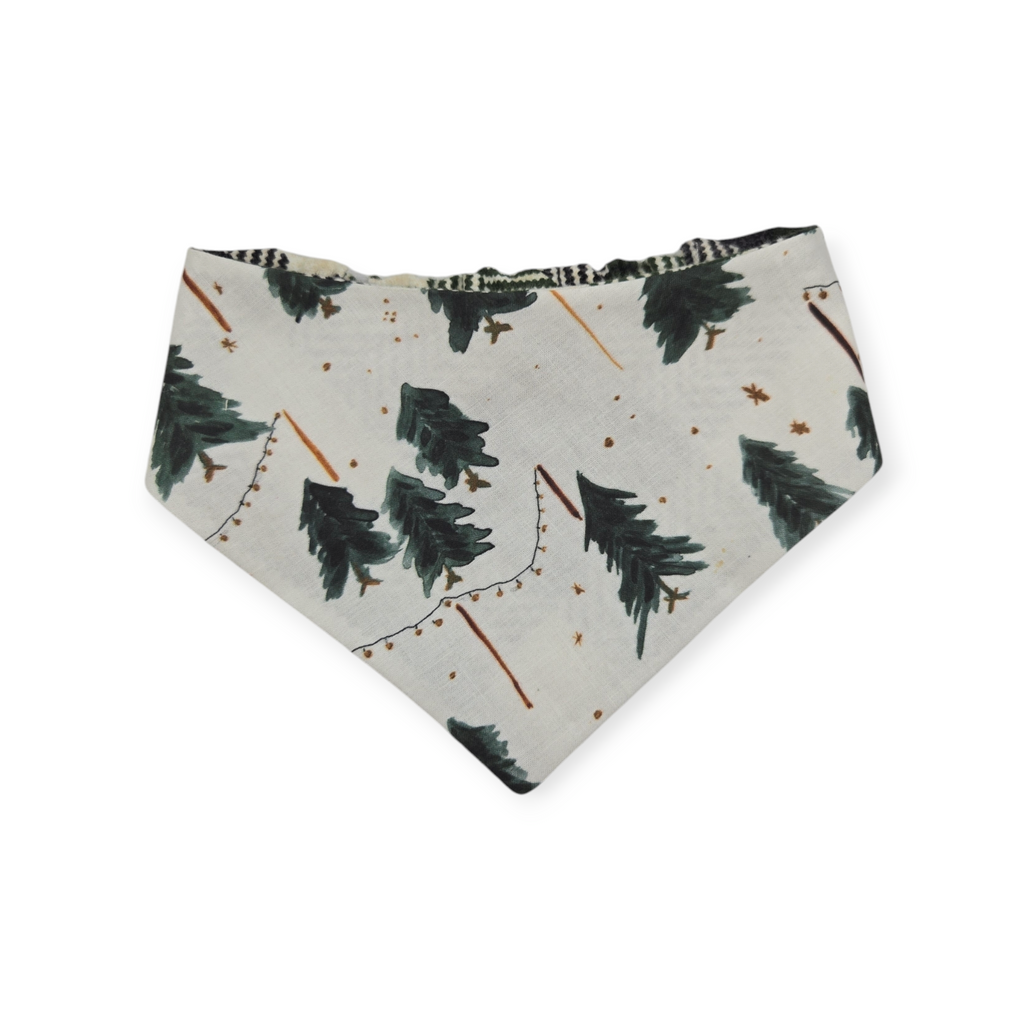 Christmas Tree Farm/Evergreen Plaid Slip-on Scrunchie Bandana (Medium)