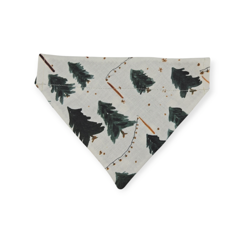Christmas Tree Farm/Green Plaid Reversible Slide-on Bandana (Small)