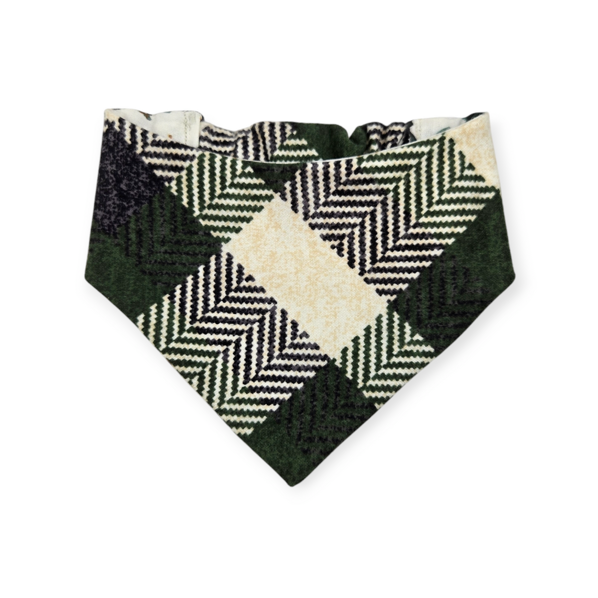 Christmas Tree Farm/Evergreen Plaid Slip-on Scrunchie Bandana (Small)
