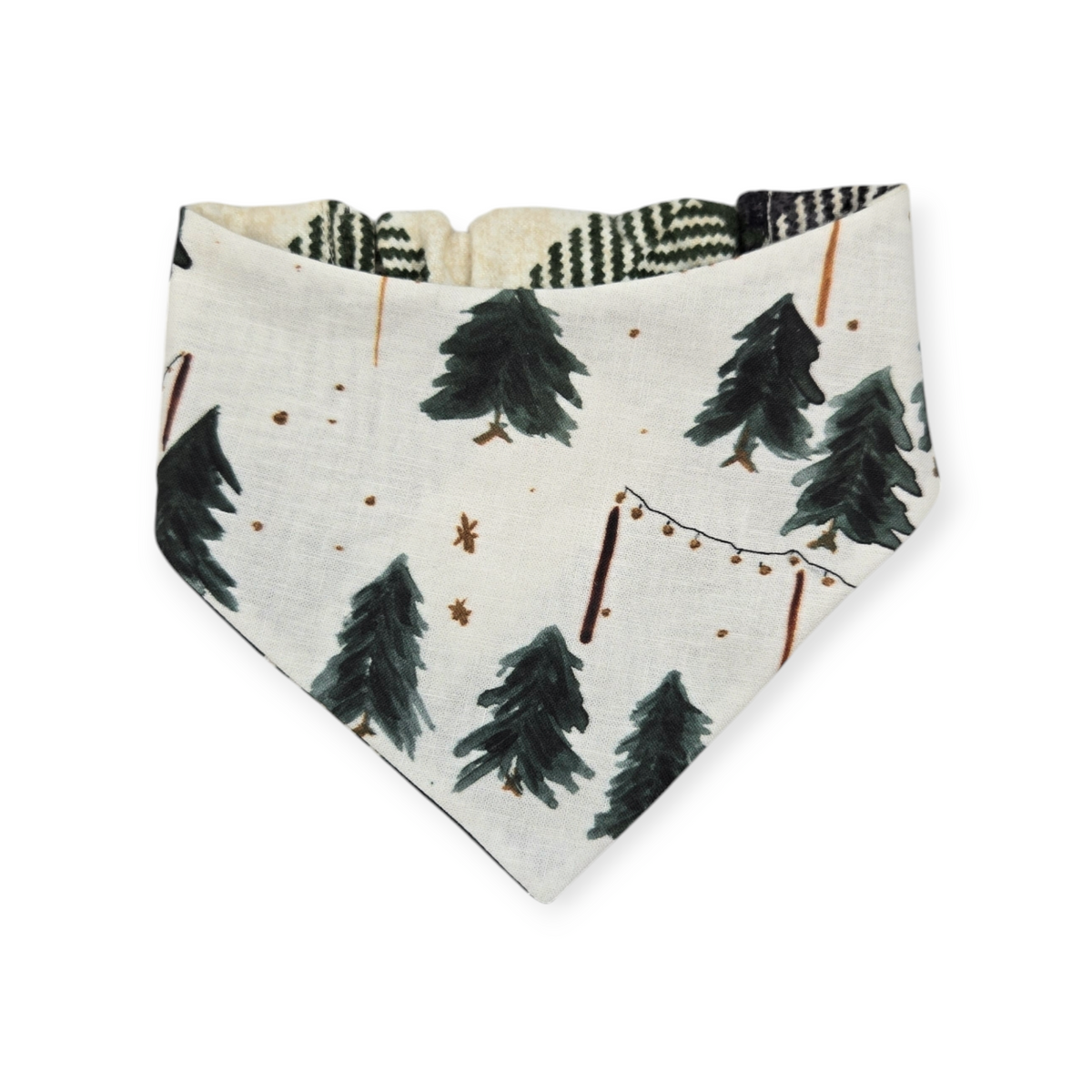 Christmas Tree Farm/Evergreen Plaid Slip-on Scrunchie Bandana (Small)