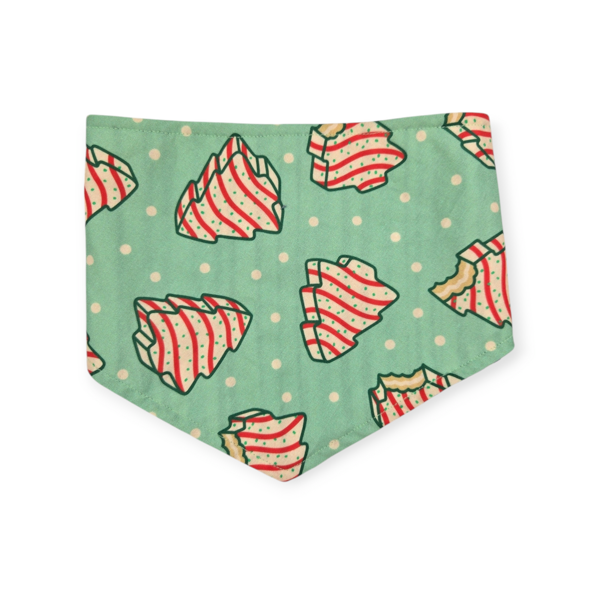 Snack Cake Trees/Green Stripes Tie-on Bandana (Medium)