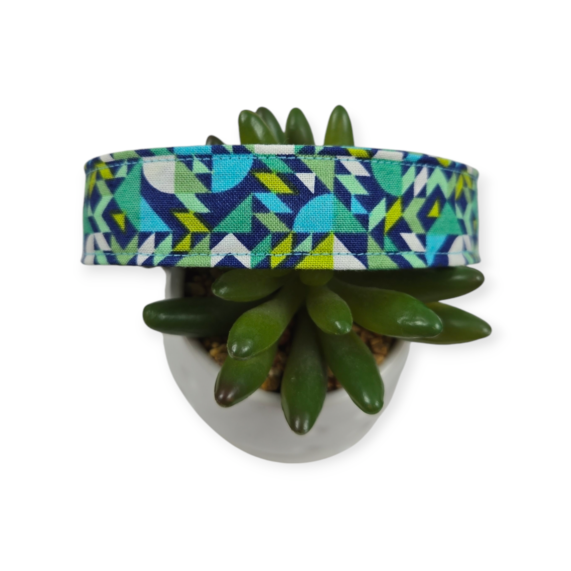 Greens & Blues Geometric Dog Collar (Large)