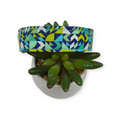 Greens & Blues Geometric Dog collar (Medium, 1" Wide)
