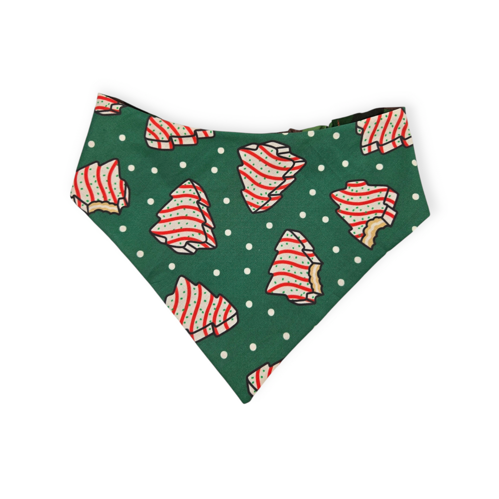 Snack Cake Trees/Red & Green Plaid Slip-on Scrunchie Bandana (Large/X-Large)
