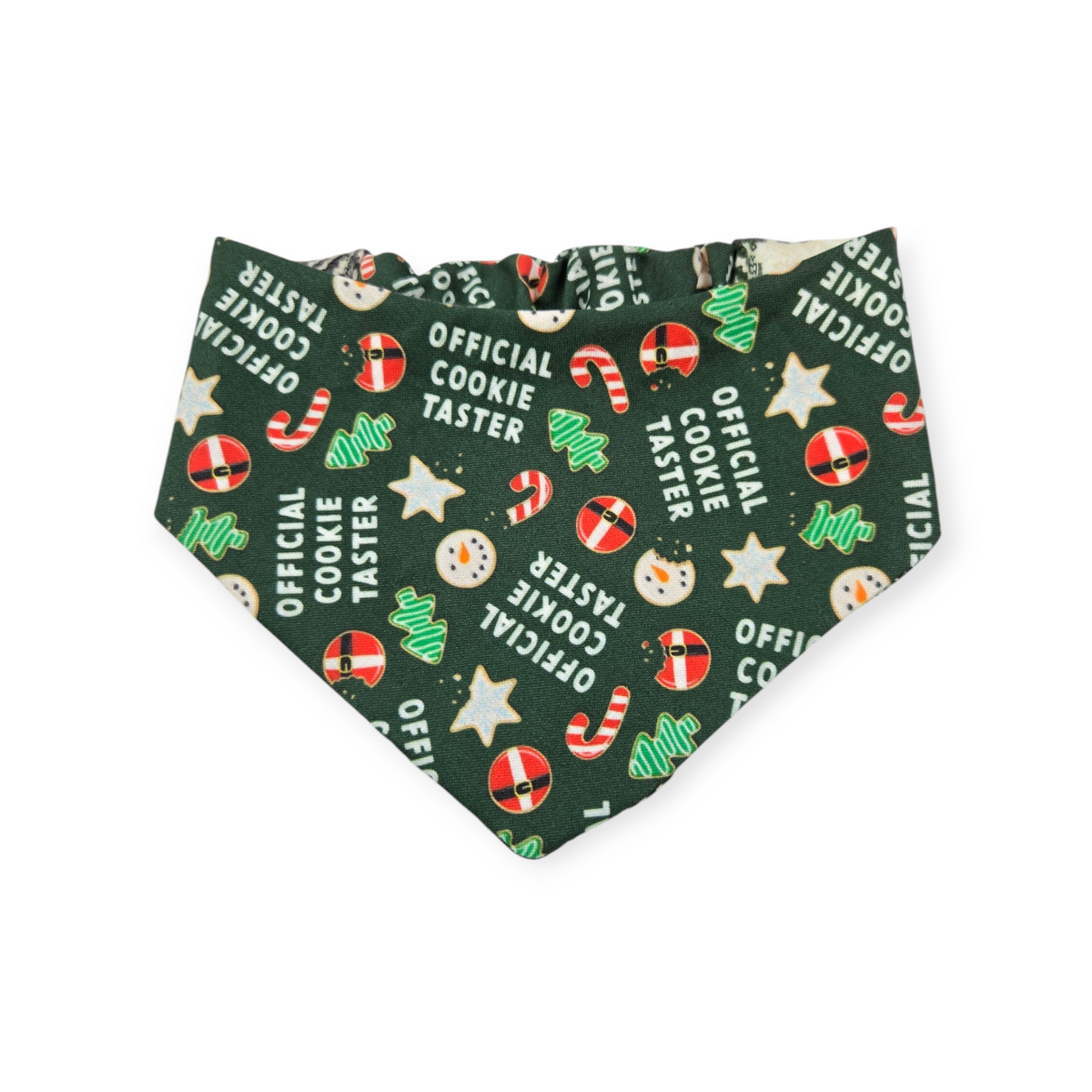 Cookie Tester/Green Plaid Slip-on Scrunchie Bandana (Small)