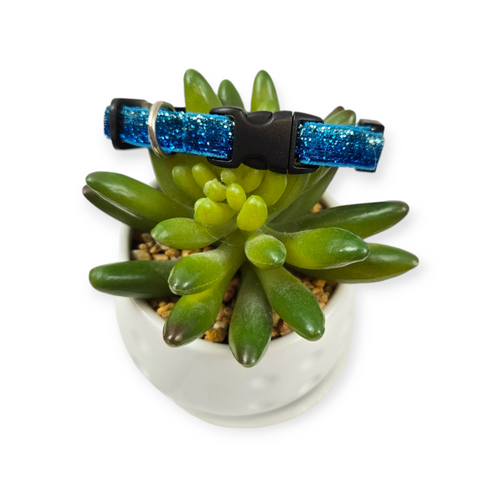 Blue Ombre Glitter Dog Collar (XX-Small)