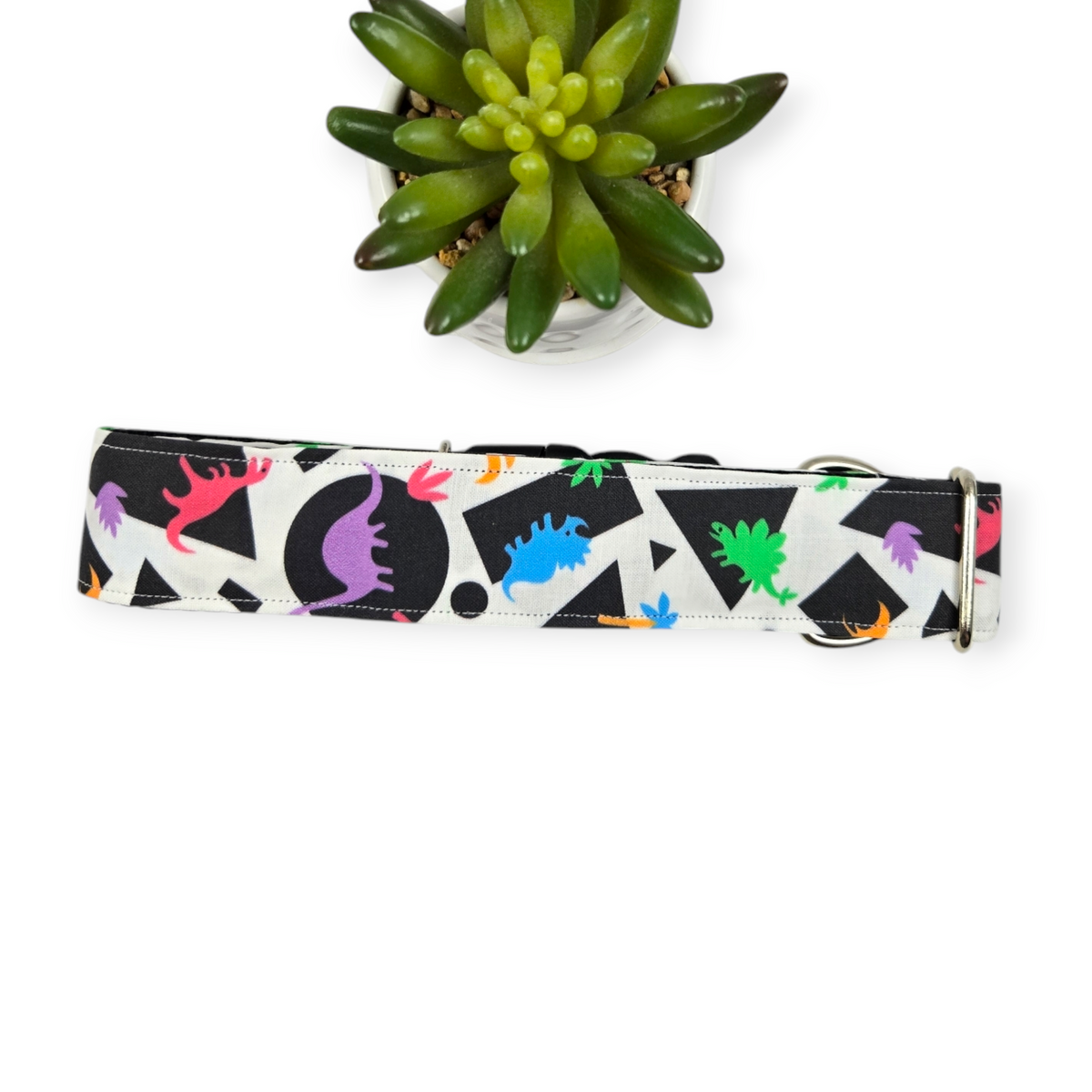 Retro Dinosaurs Dog Collar (X-Large, 1.5" wide)