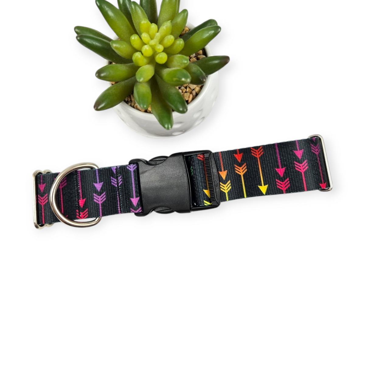Colorful Arrows Dog Collar (X-Large, 1.5" wide)