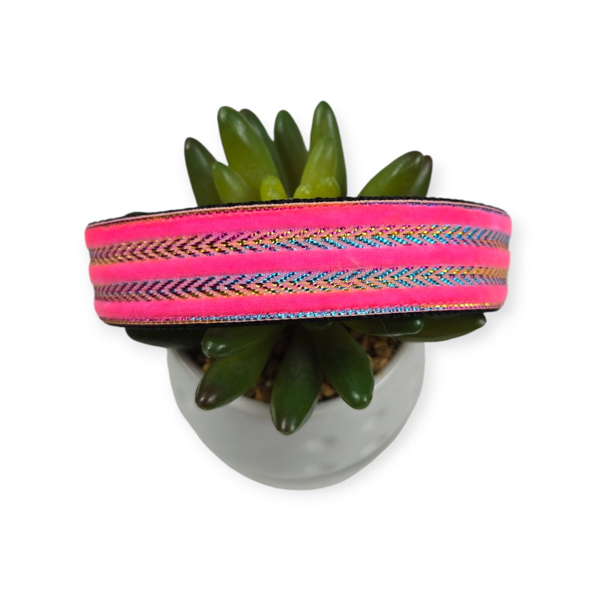Hot Pink Velvet Dog Collar (Large)