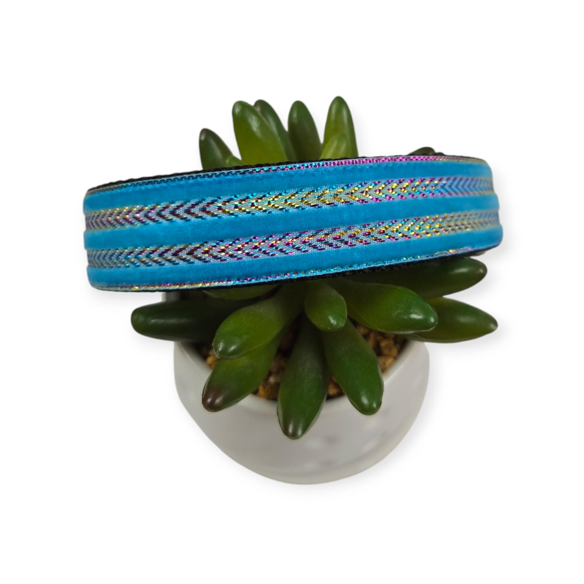 Sky Blue Velvet Dog Collar (Large)
