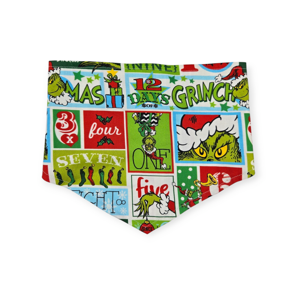 Grouchy Count Down/Christmas Stripes Tie-on Bandana (Medium)