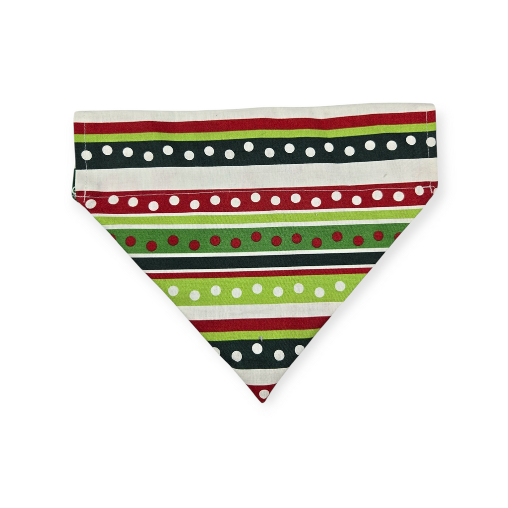 Grouchy Count Down/Christmas Stripes Reversible Slide-on Bandana (Medium)