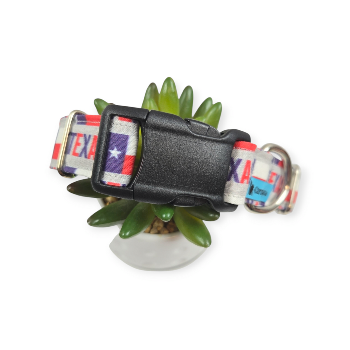 Texas Pride on Gray Dog Collar (Medium)