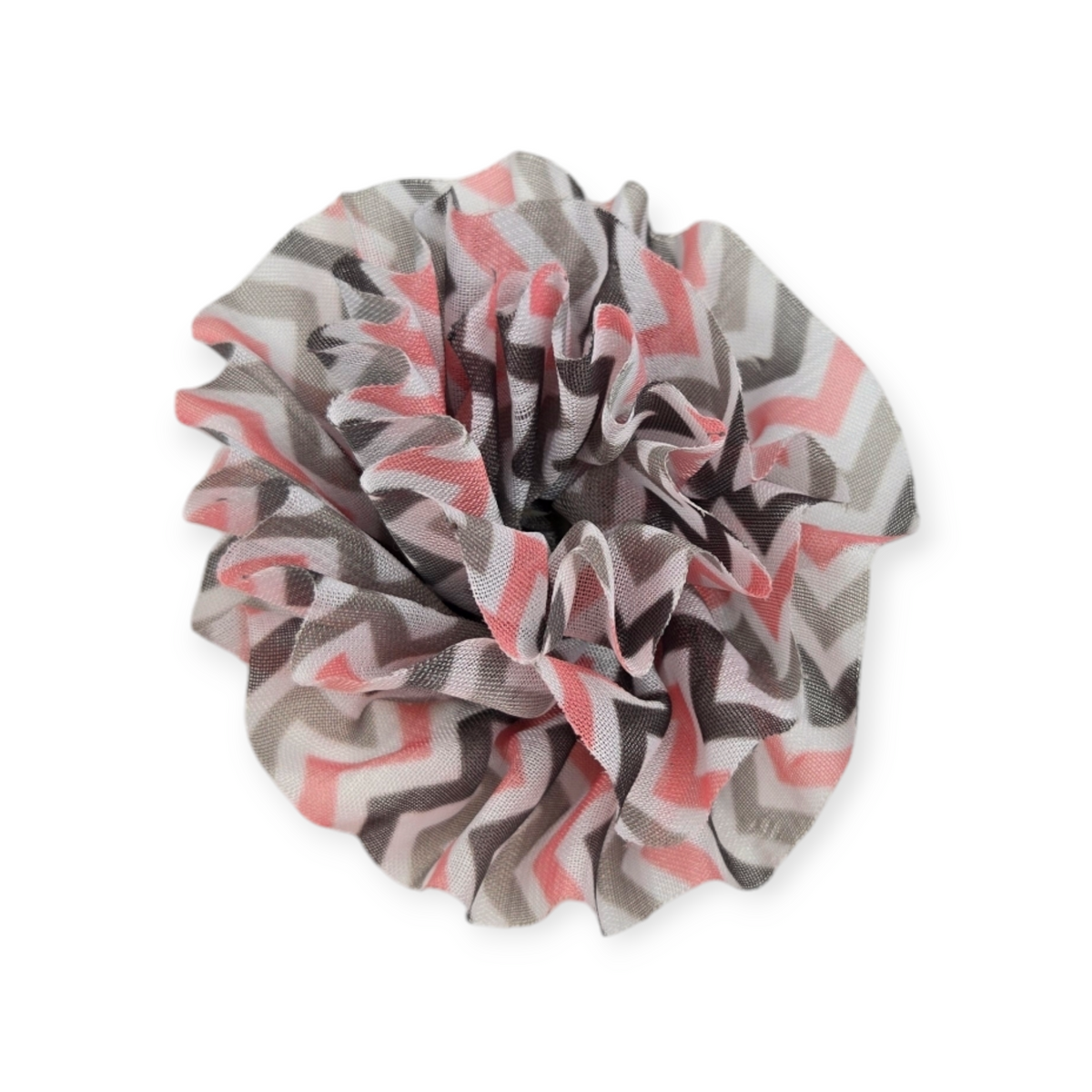 Pink & Gray Chevron Collar Flower