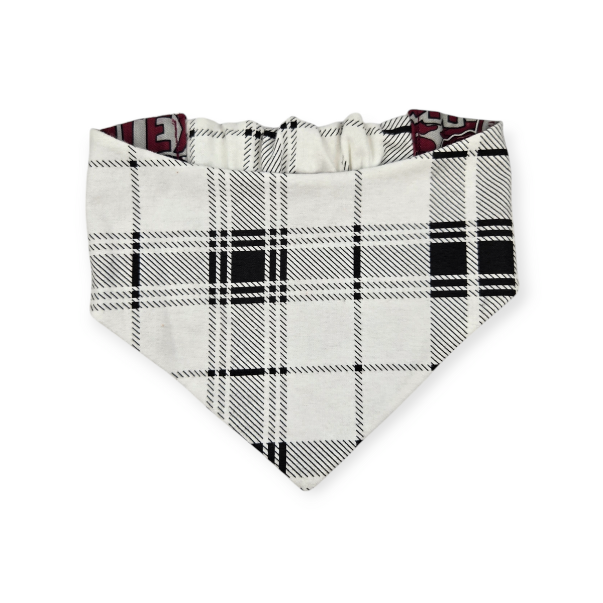 Aggies/ Black & White Plaid Slip-on Scrunchie Bandana (Medium)