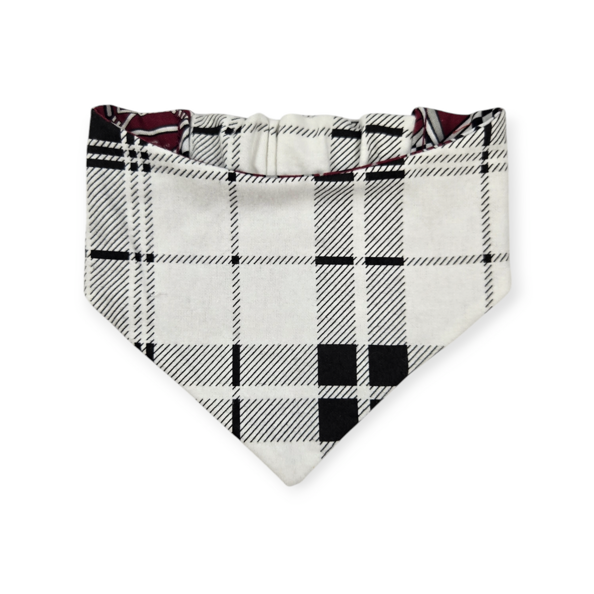 Aggies/ Black & White Plaid Slip-on Scrunchie Bandana (Small)
