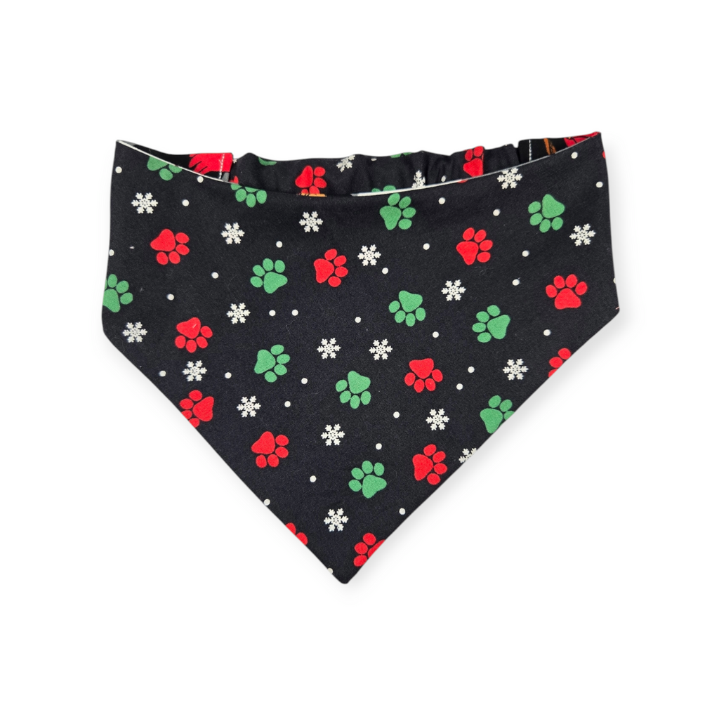 Grouchy/Christmas Paws Reversible Slip-on Scrunchie Bandana (Medium/Large)