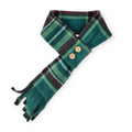 Green Tartan Plaid Adjustable Fleece Scarf (13-16")