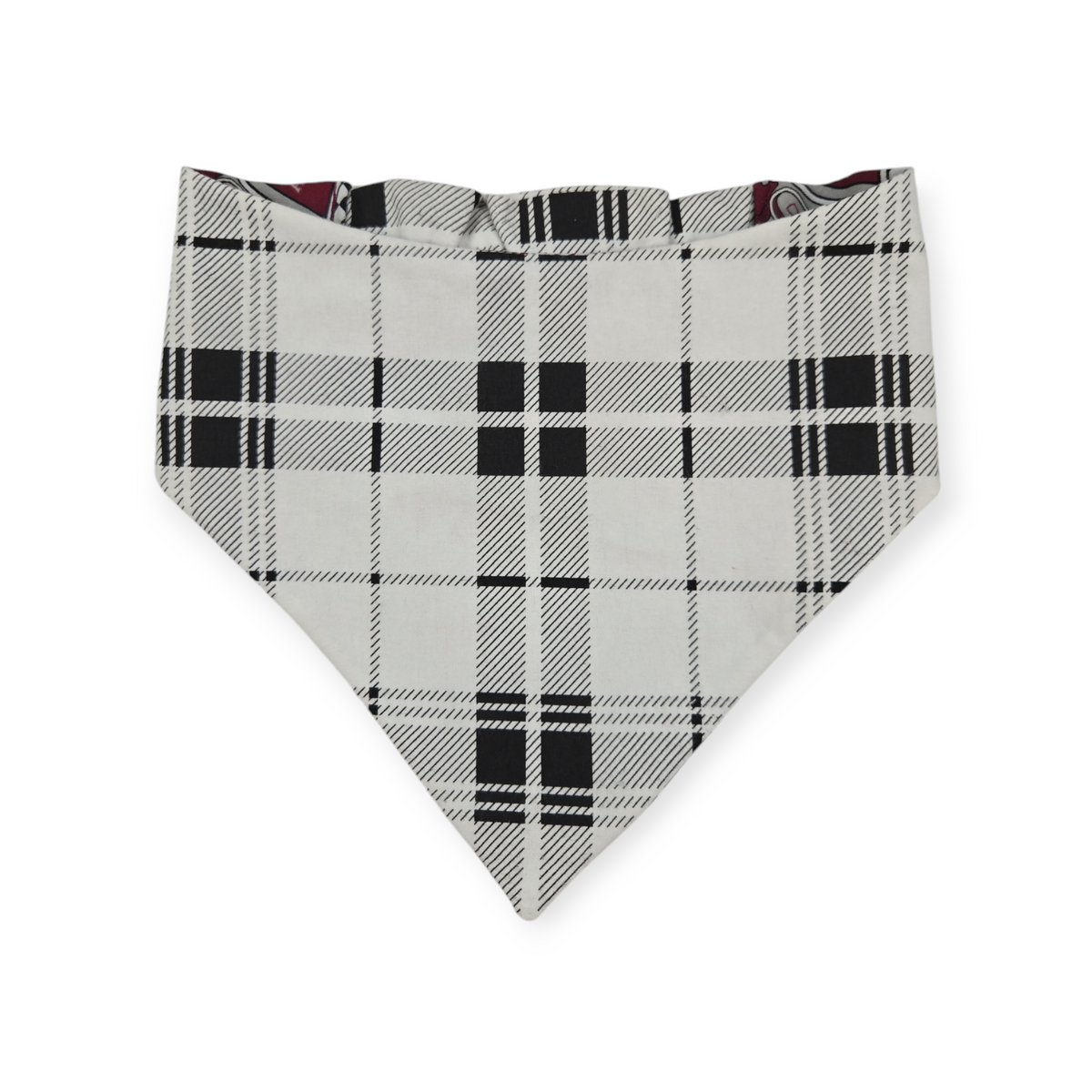 Aggies/ Black & White Plaid Slip-on Scrunchie Bandana (Large)
