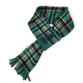 Green Tartan Plaid Adjustable Fleece Scarf (20-23")