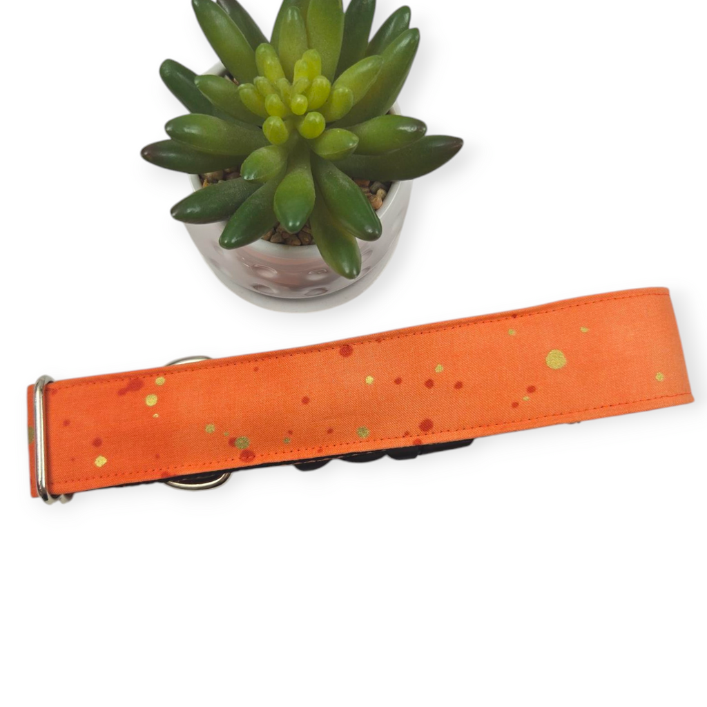 Orange Ombre Dog Collar (X-Large, 1.5" wide)