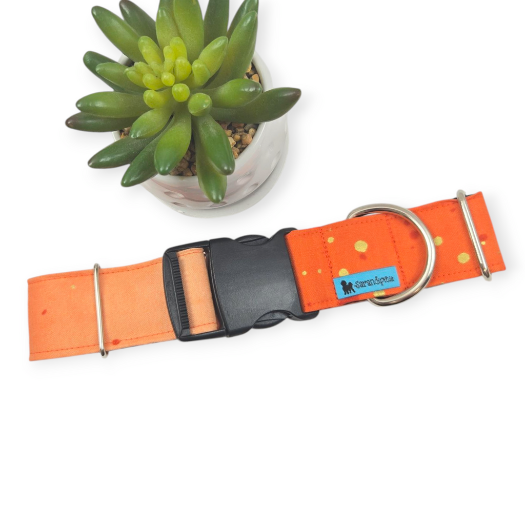 Orange Ombre Dog Collar (X-Large, 1.5" wide)