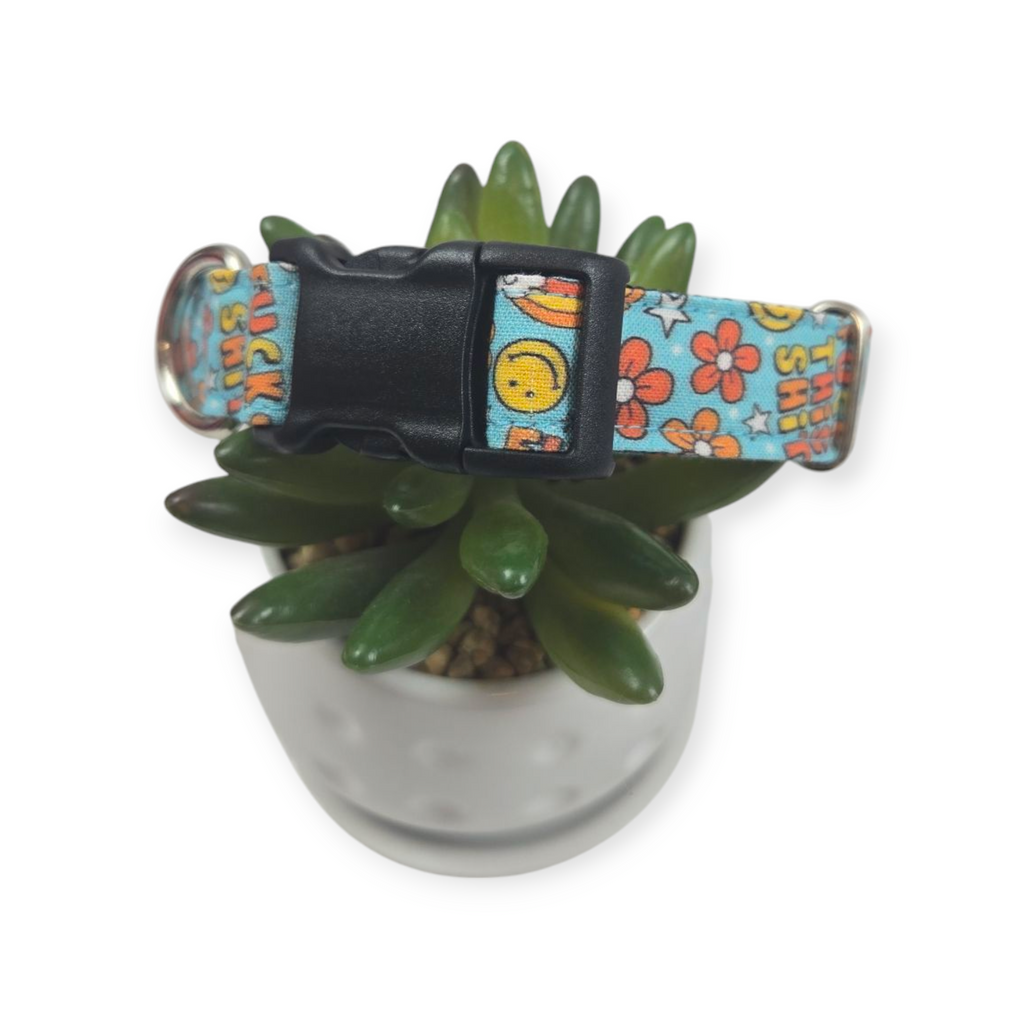 Groovy Fuck This Shit Dog collar (Medium)