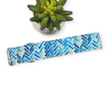Blue Herringbone Watercolor Dog Collar (X-Large, 1.5" wide)
