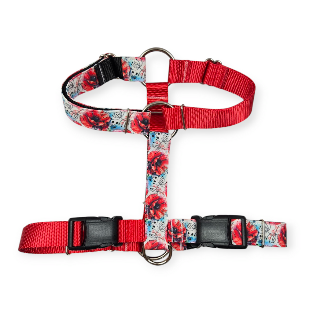 Watercolor Poppies SureFit Harness (Medium/Large)