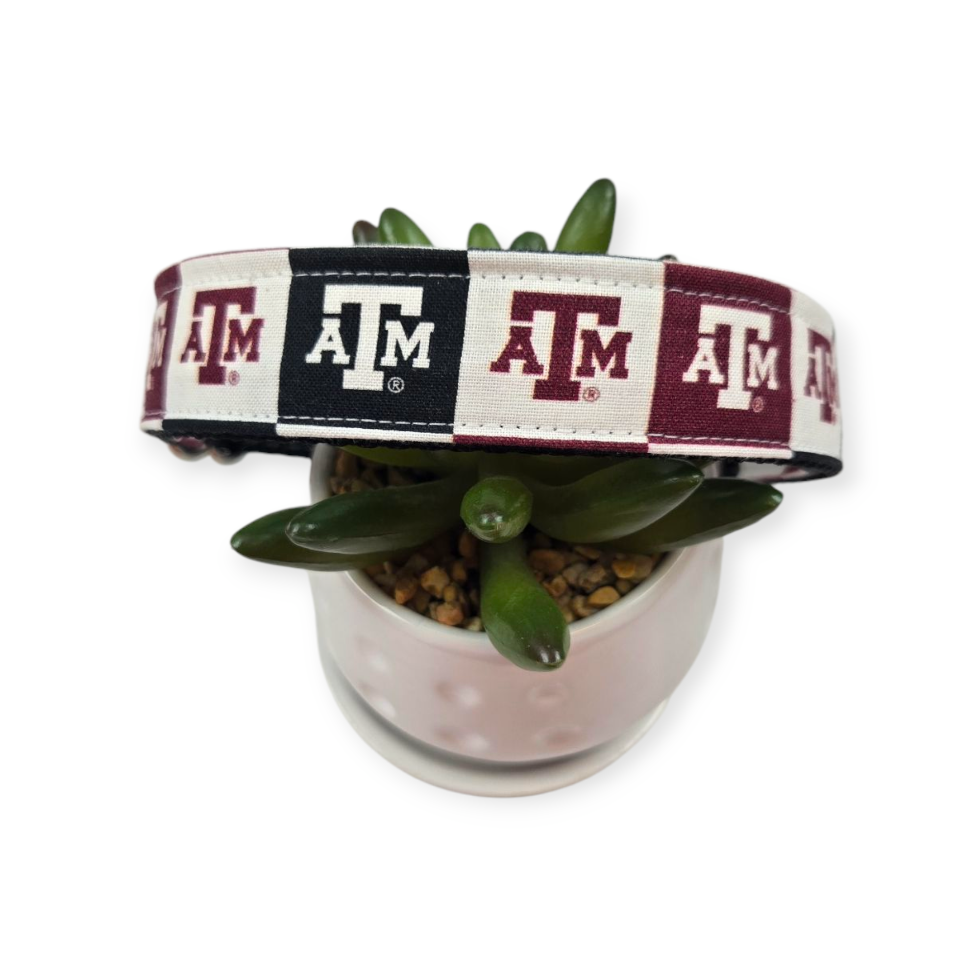 A&M Collegiate Check Dog Collar (Large)