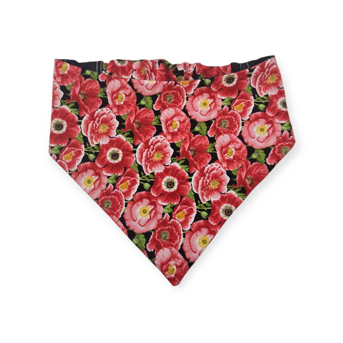 Poppy Meadows/ Dark Plaid Slip-on Scrunchie Bandana (Large)