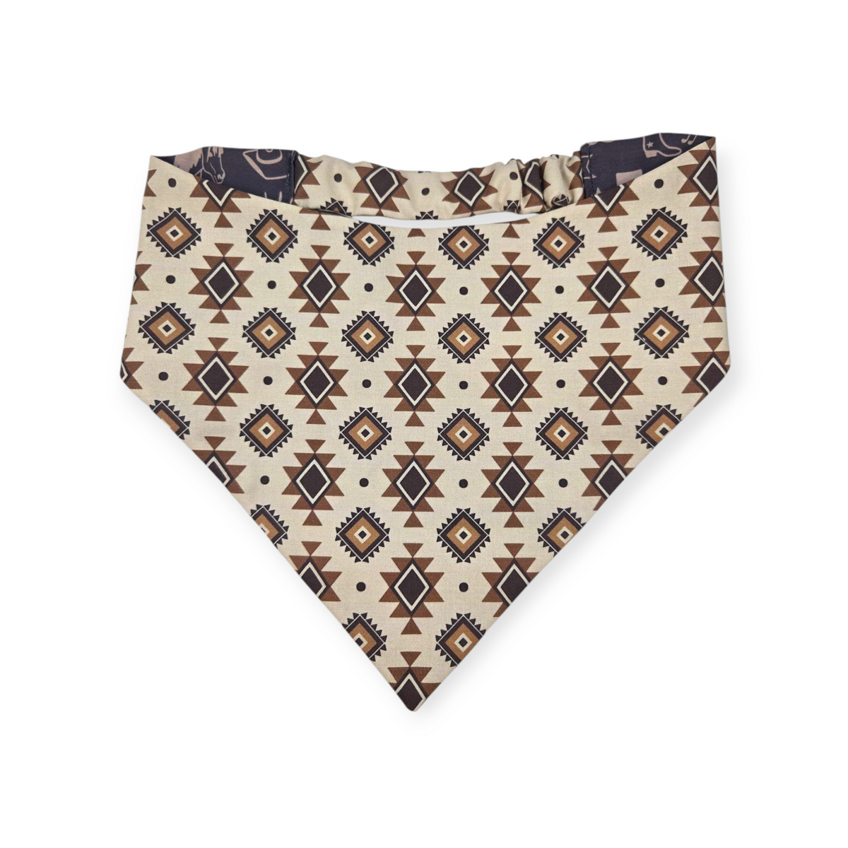 Texas Western Americana/Brown Southwestern Reversible Slip-on Scrunchie Bandana (Large)