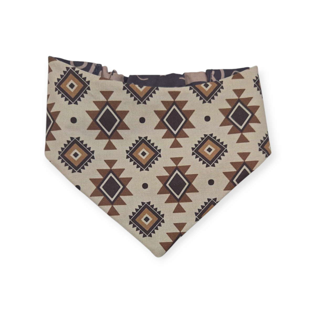 Texas Western Americana/Brown Southwestern Reversible Slip-on Scrunchie Bandana (Medium)