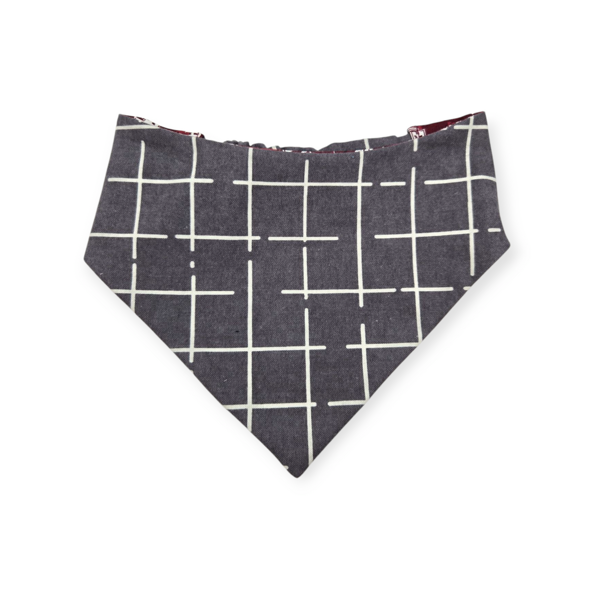 A&M/ Charcoal Plaid Slip-on Scrunchie Bandana (Medium/Large)