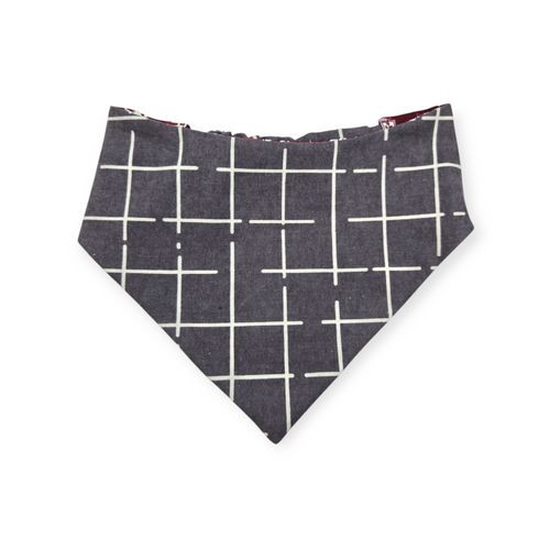 A&M/ Charcoal Plaid Slip-on Scrunchie Bandana (Medium/Large)