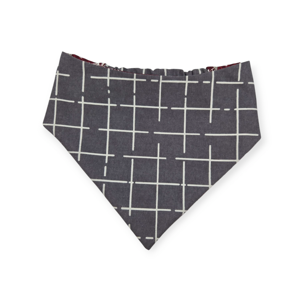 A&M/ Charcoal Plaid Slip-on Scrunchie Bandana (Large)